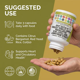 Clean Nutraceuticals Citrus Bergamot capsules with a glass of water
