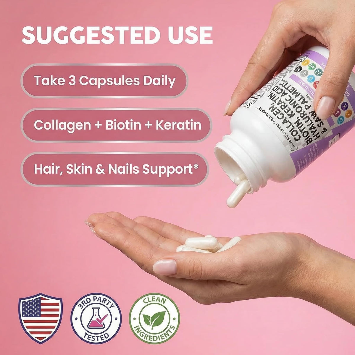 Clean Nutraceuticals Collagène 1000mg 90 Capsules en situation