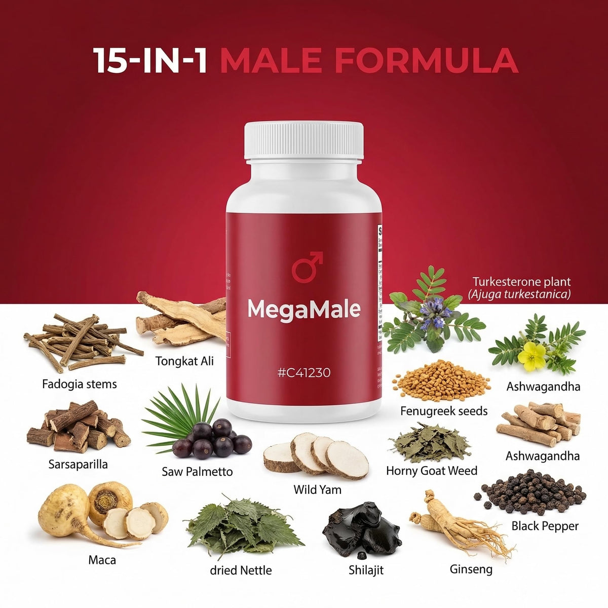 Clean Nutraceuticals Complément Alimentaire 16 en 1 60 Capsules sur fond blanc