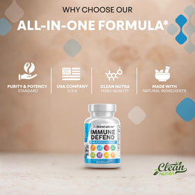 Clean Nutraceuticals Complément Alimentaire 8 en 1 avec arrière-plan naturel