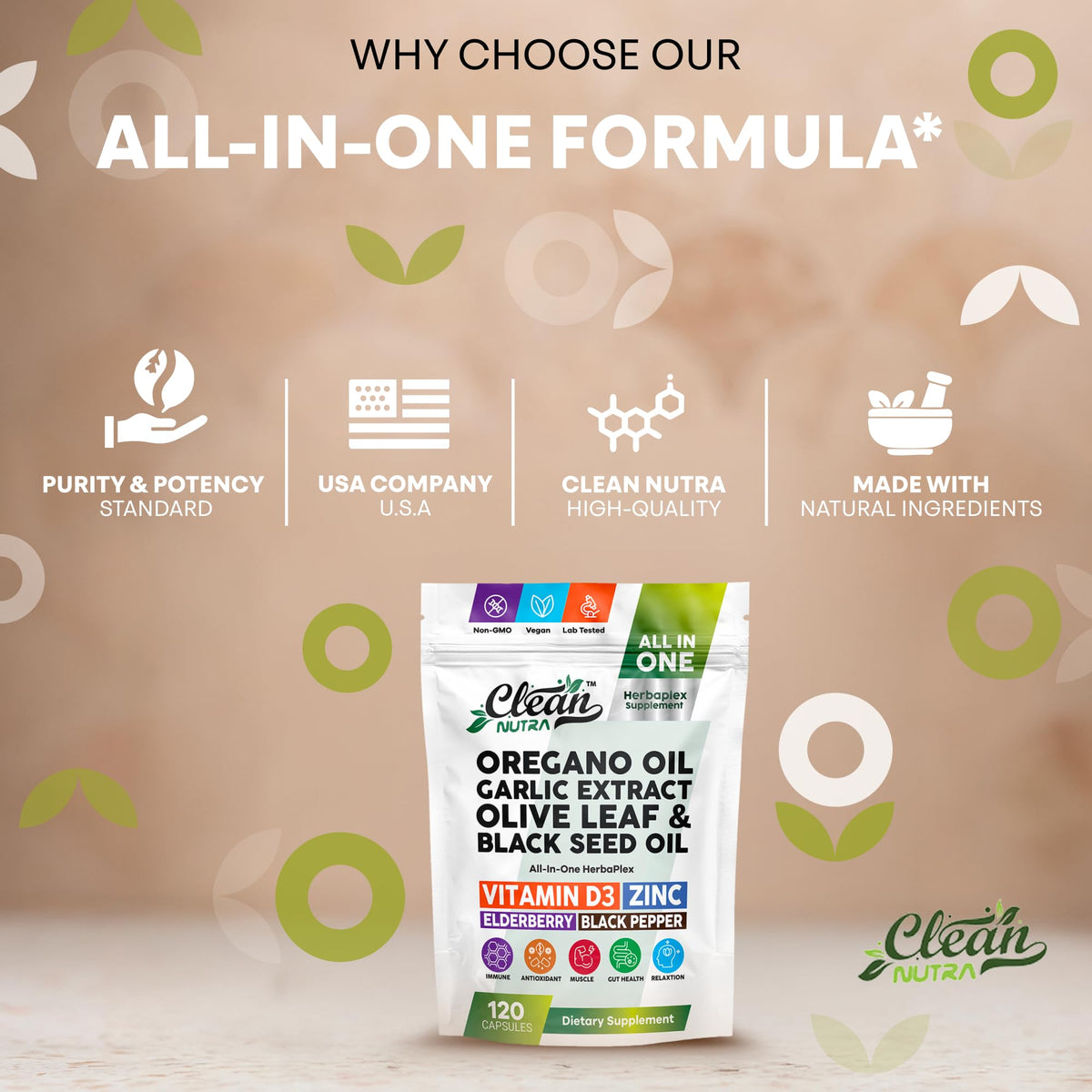 Clean Nutraceuticals complément alimentaire avec une main tenant la boîte