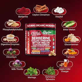 Clean Nutraceuticals Complément Alimentaire Berbérine 90 Capsules ouvertes montrant les capsules