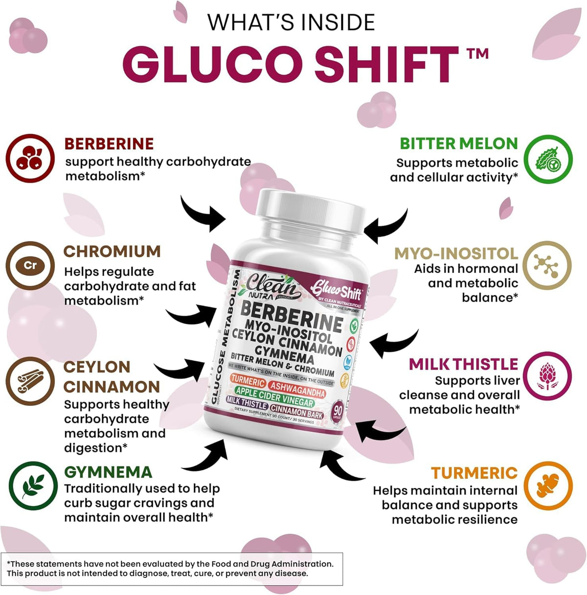 Clean Nutraceuticals Complément Alimentaire Berbérine 90 Capsules Végétales sur une table