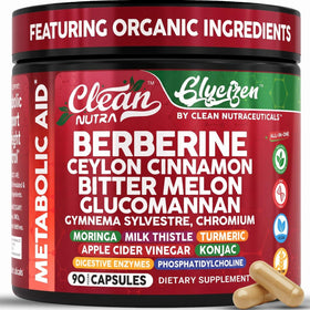 Clean Nutraceuticals Complément Alimentaire Berbérine 90 Capsules vue de face