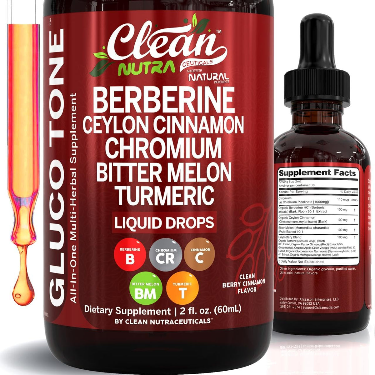 Clean Nutraceuticals Complément Alimentaire Berbérine Ceylan 159g vue avant