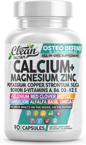 Clean Nutraceuticals Complément Alimentaire Calcium Magnésium Zinc 1200 mg vue avant