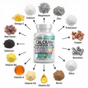 Clean Nutraceuticals Complément Alimentaire Calcium Magnésium Zinc 1200 mg contenu