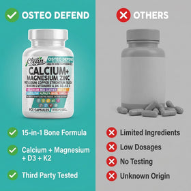 Clean Nutraceuticals Complément Alimentaire Calcium Magnésium Zinc 1200 mg vue de côté