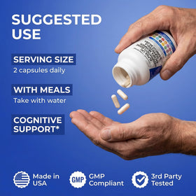 Clean Nutraceuticals Complément Alimentaire Cérébral 60 Capsules sur surface neutre