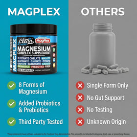 Clean Nutraceuticals Complément Alimentaire Magnésium 1000mg Vegan - vue en gros plan des capsules