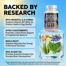 Clean Nutraceuticals Complément Alimentaire Myo-Inositol D-Chiro Inositol 2050mg dosages