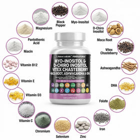 Clean Nutraceuticals Complément Alimentaire Myo-Inositol D-Chiro Inositol 2050mg ingrédients