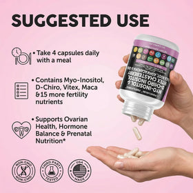 Clean Nutraceuticals Complément Alimentaire Myo-Inositol D-Chiro Inositol 2050mg flacon arrière