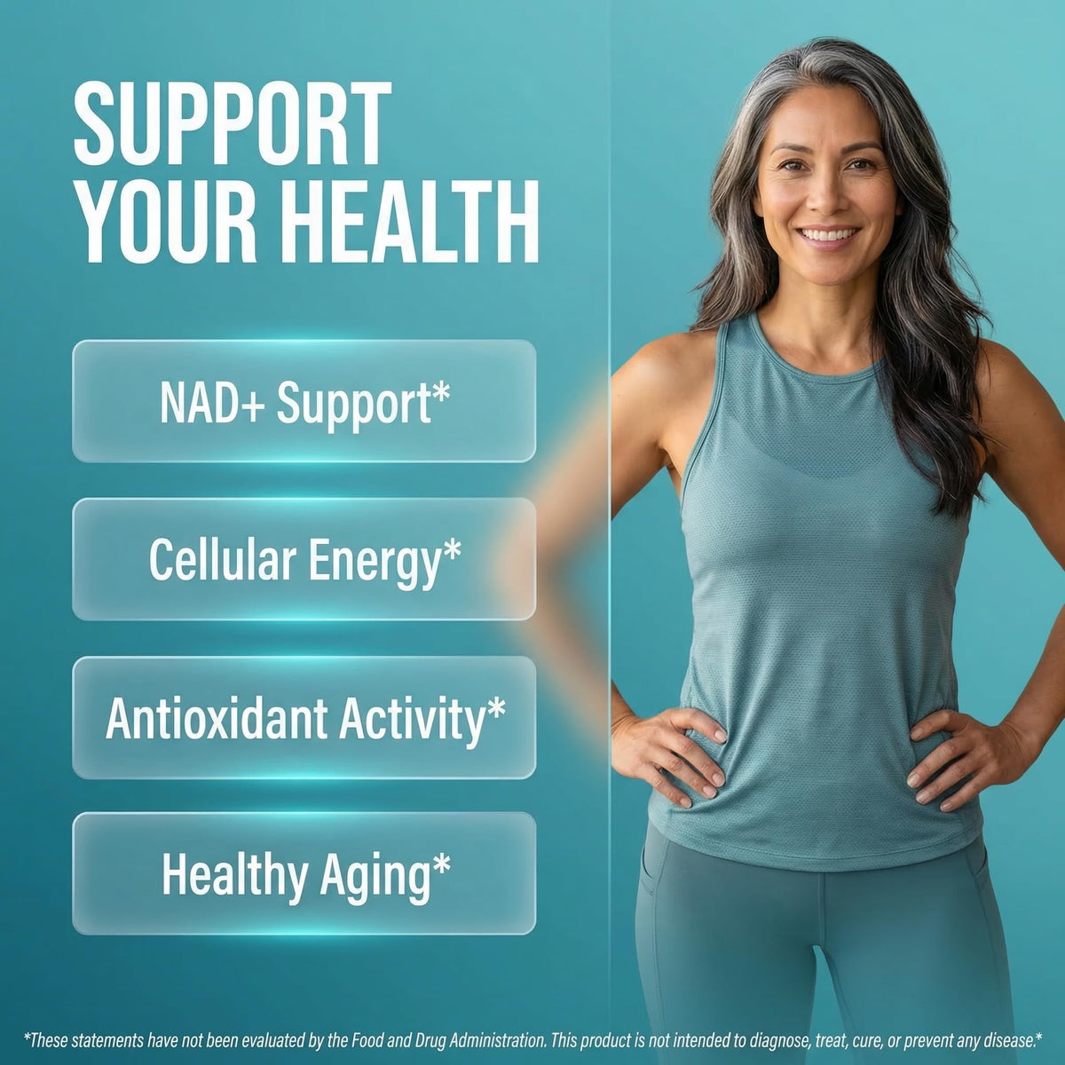 Clean Nutraceuticals Complément NAD Resvératrol 90 Capsules vue arrière