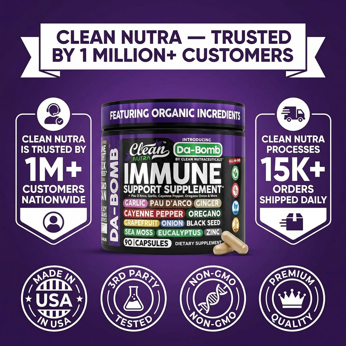 Clean Nutraceuticals Complément Pau D'Arco 109g avec verre d'eau