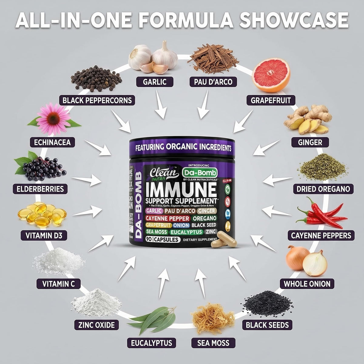 Clean Nutraceuticals Complément Pau D'Arco 109g capsules