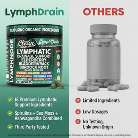 Clean Nutraceuticals Compléments Alimentaires Drainage Lymphatique capsules sur un fond blanc