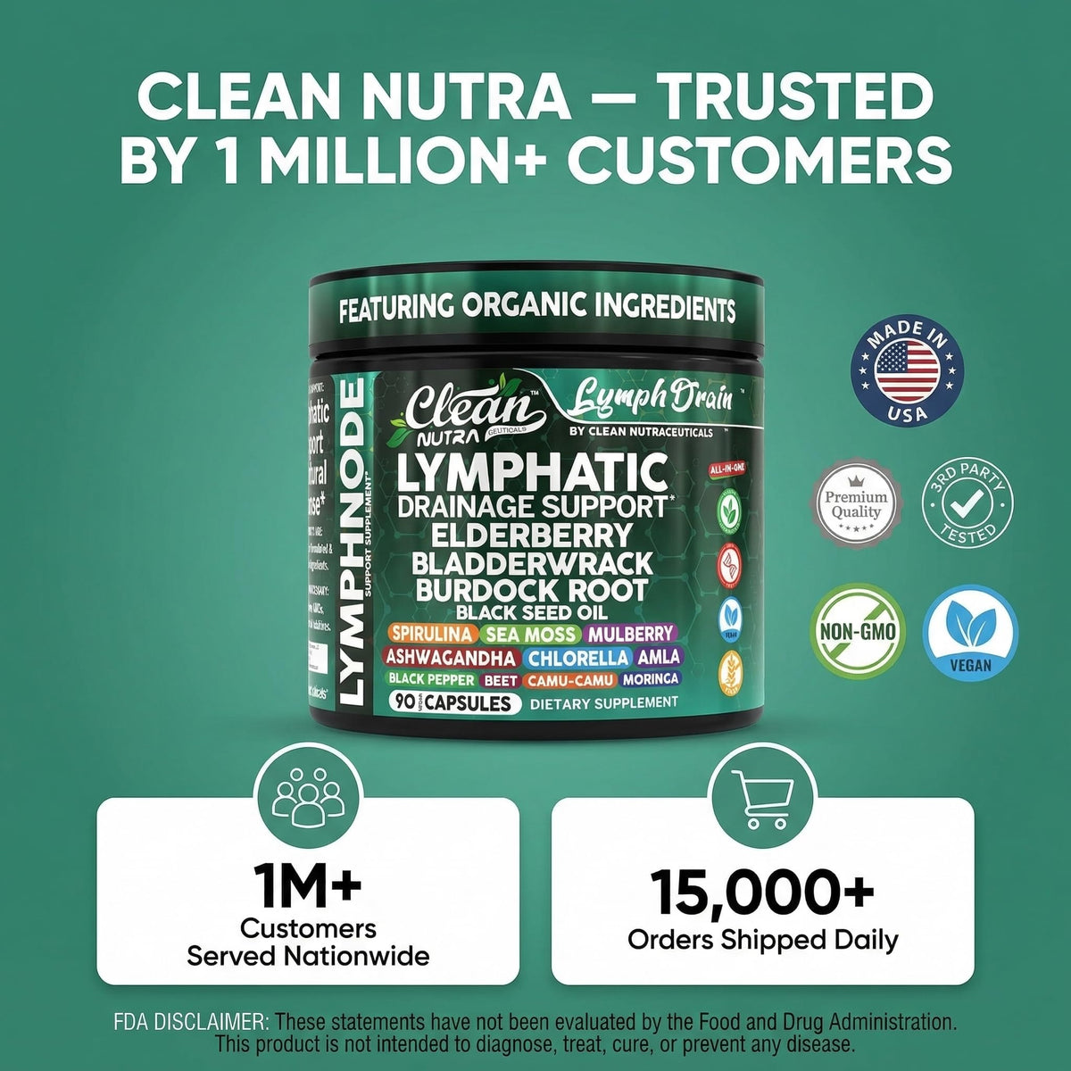 Clean Nutraceuticals Compléments Alimentaires Drainage Lymphatique ingrédients en détail
