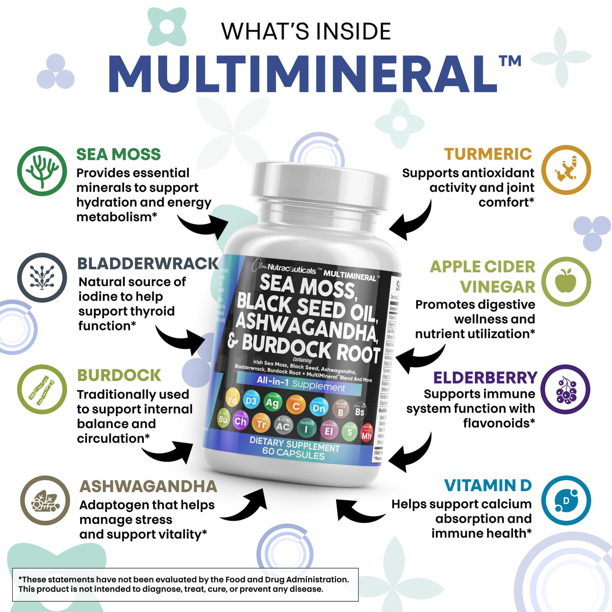 Clean Nutraceuticals Compléments avec Curcuma et Ashwagandha