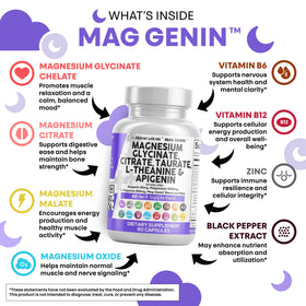 Clean Nutraceuticals Complexe Magnésium Glycinate 1000mg avec capsules