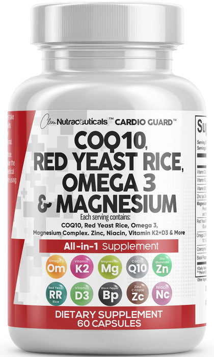 Clean Nutraceuticals CoQ10 200mg Complément Alimentaire avec Oméga 3