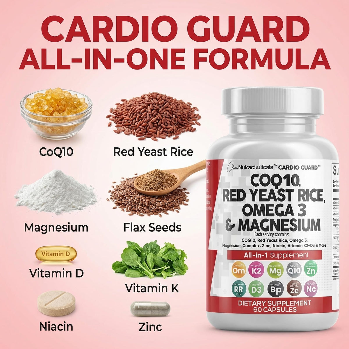 Clean Nutraceuticals CoQ10 200mg étiquette des ingrédients