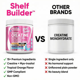 Clean Nutraceuticals Créatine pour Femmes 340g en poudre sur une cuillère