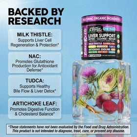 Clean Nutraceuticals Détox Foie capsules sur fond neutre