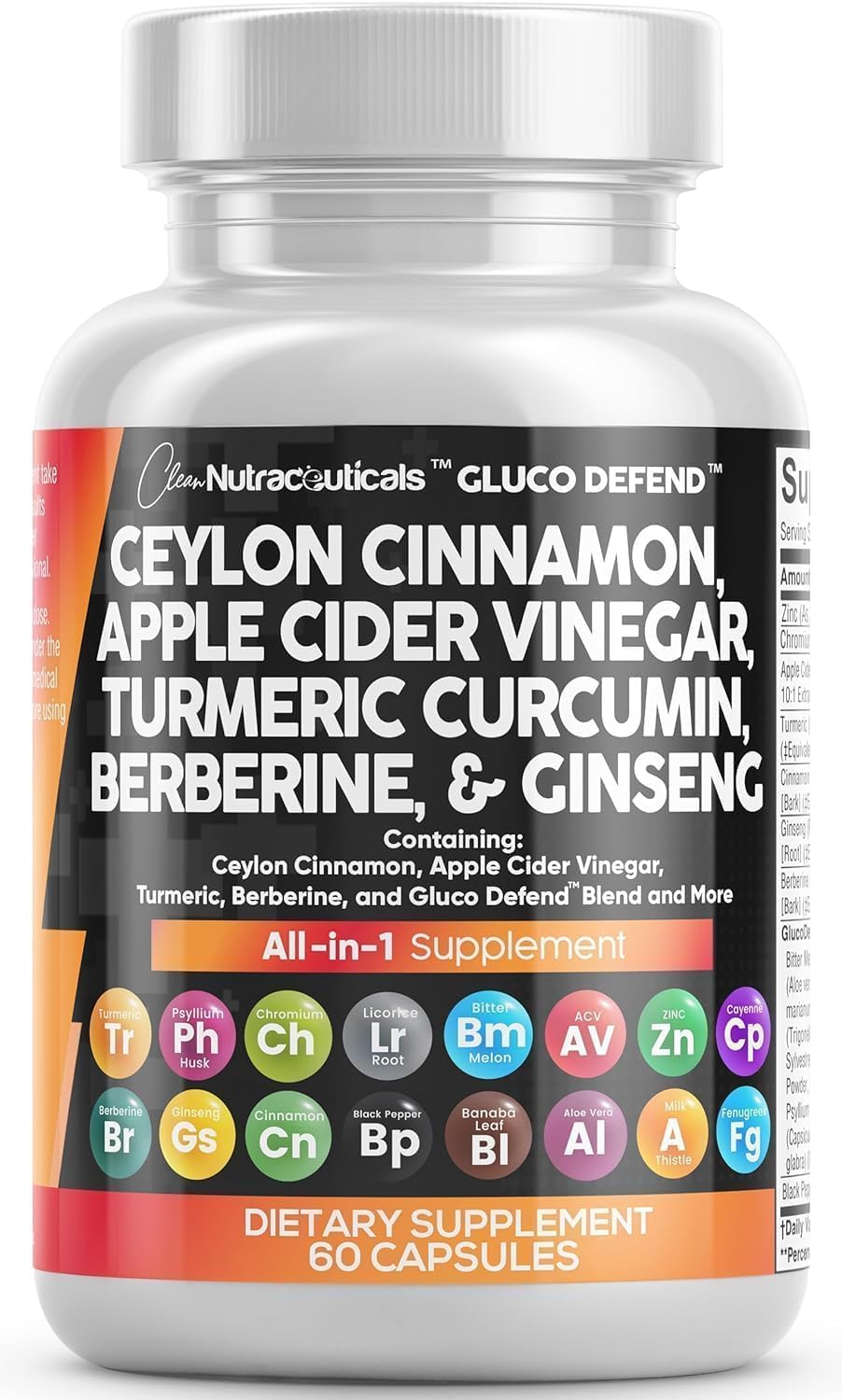 Clean Nutraceuticals gélules de cannelle de Ceylan avec étiquette