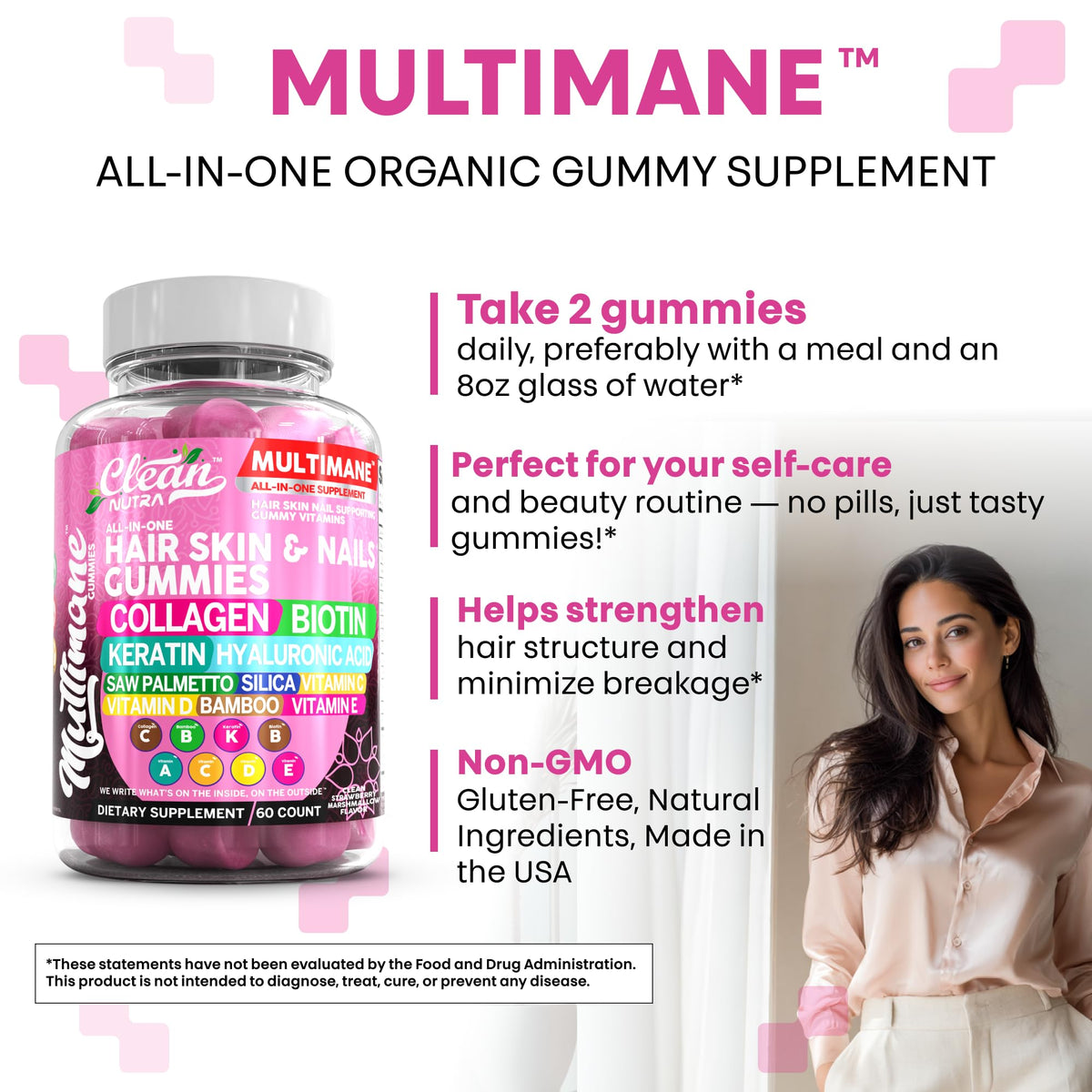 Clean Nutraceuticals Gummies Biotine Collagène Kératine 440g avec d'autres produits de santé