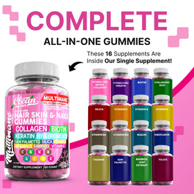 Clean Nutraceuticals Gummies Biotine Collagène Kératine 440g étiquette avec ingrédients