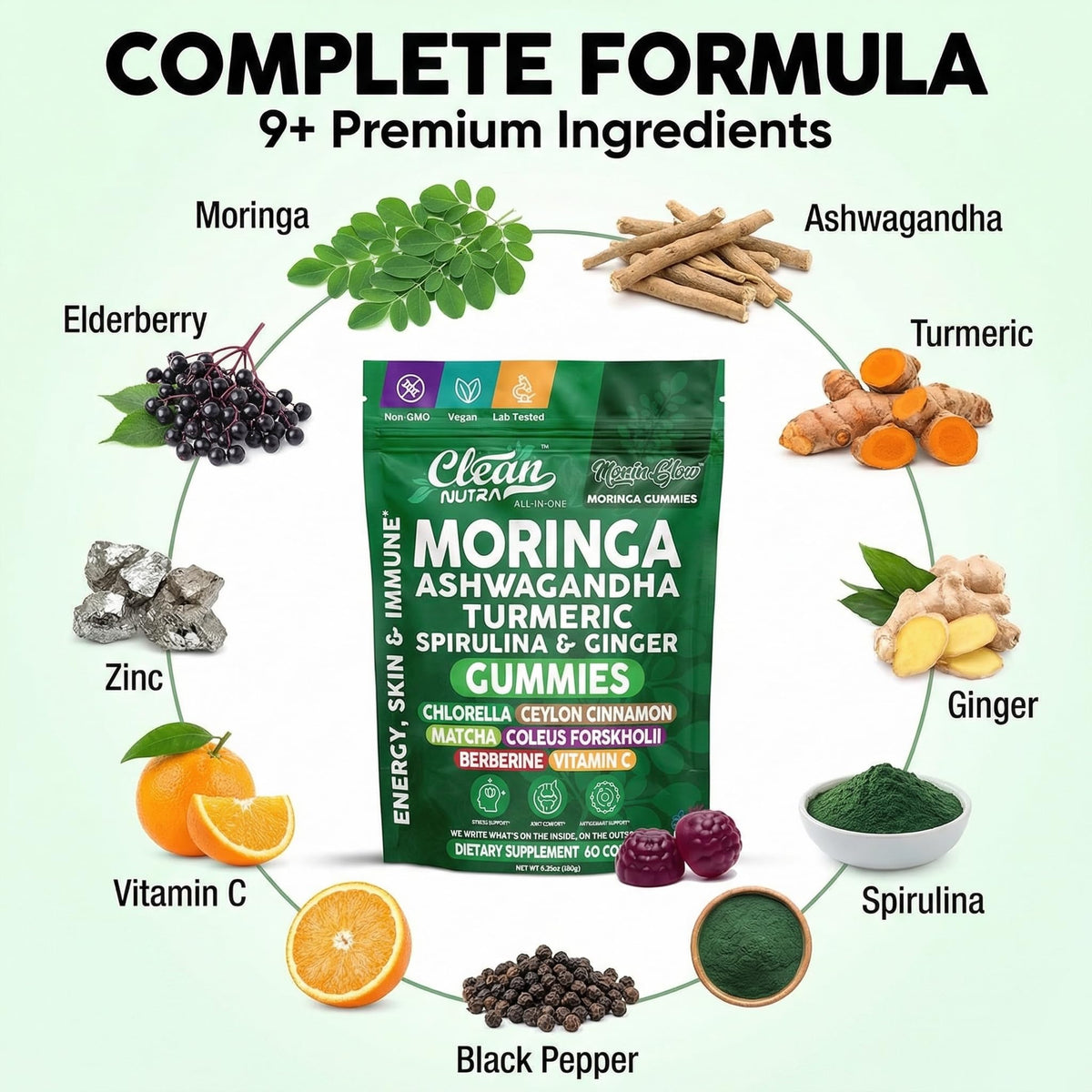 Clean Nutraceuticals Gummies Moringa 222g - prise en main