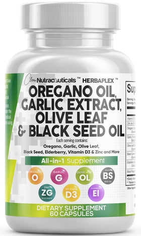 Clean Nutraceuticals Huile d'Origan 60 capsules, vue avant