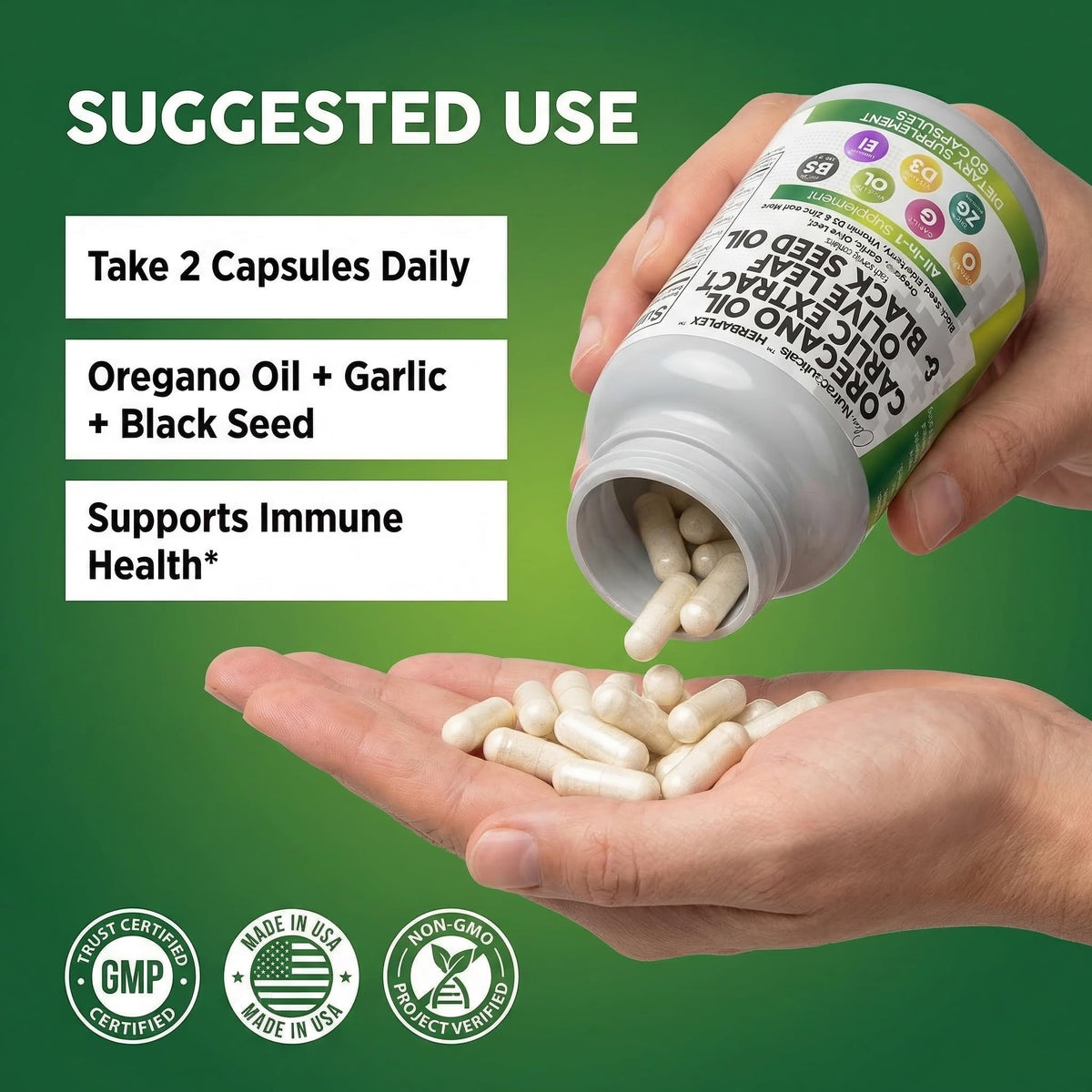 Clean Nutraceuticals Huile d'Origan capsules dans un verre d'eau