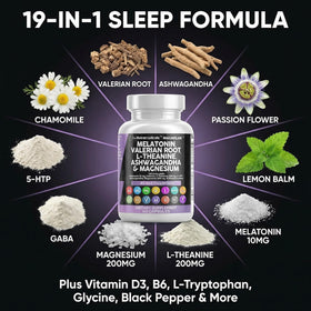 Clean Nutraceuticals MagMelan 10mg Mélatonine 200mg L-Théanine capsules avec étiquette