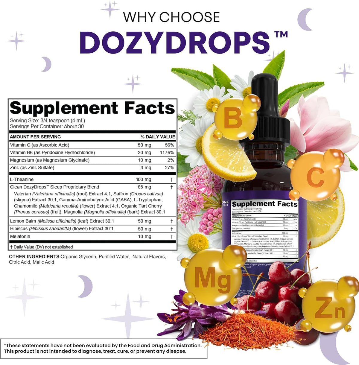 Clean Nutraceuticals Mélatonine 10mg 120mL avec verre d'eau