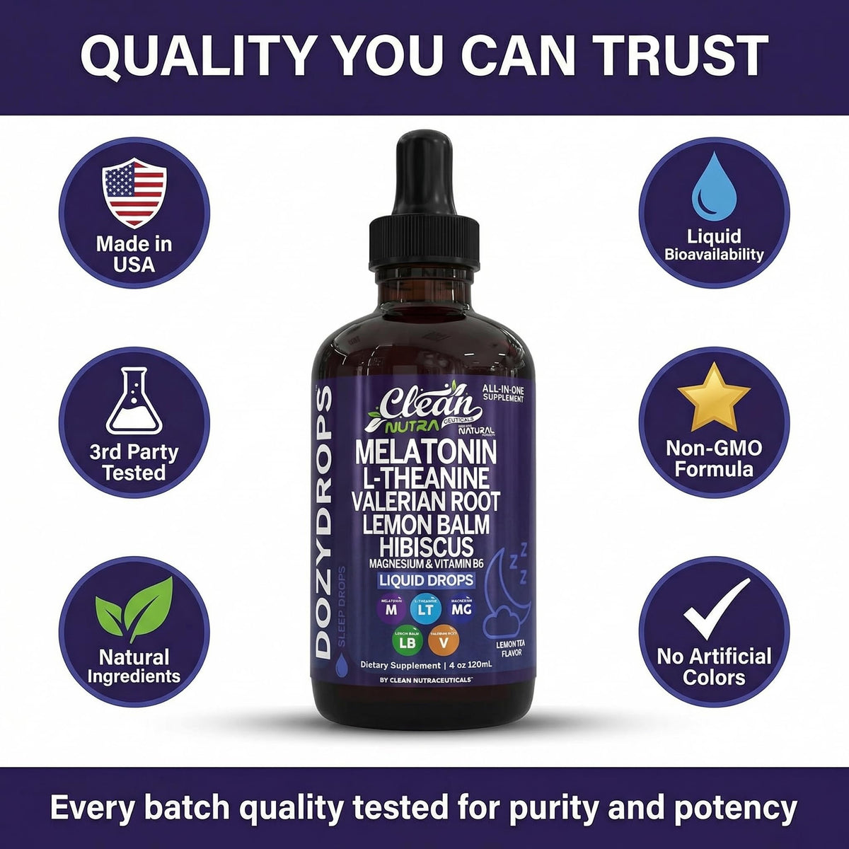 Clean Nutraceuticals Mélatonine 10mg 120mL en gouttes