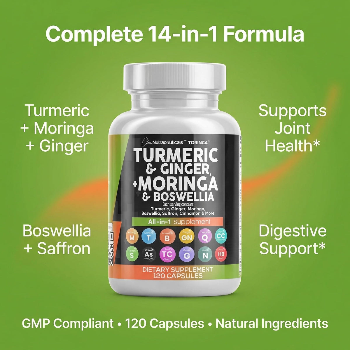 Clean Nutraceuticals Moringa Curcuma capsules ouvertes
