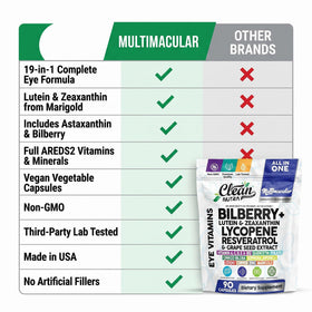 Clean Nutraceuticals Multimacular 90 capsules avec une cuillère dosette