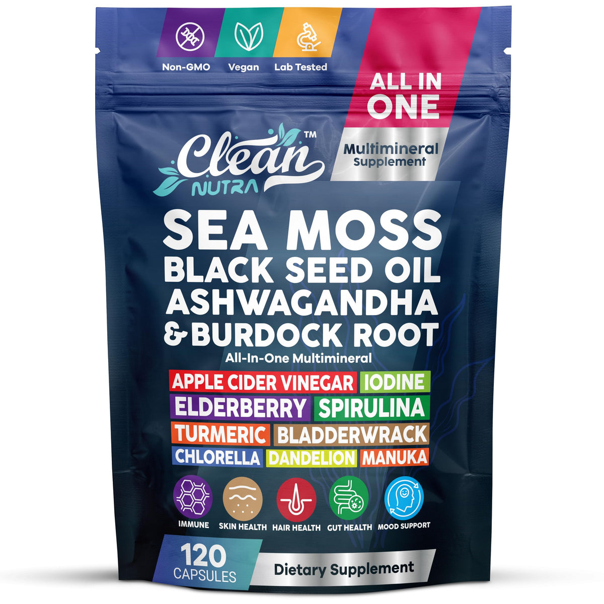 Clean Nutraceuticals MultiMinéraux 15 en 1, vue avant de l'emballage