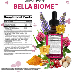Clean Nutraceuticals Probiotiques pour femmes gouttes, présentation avec ingrédients