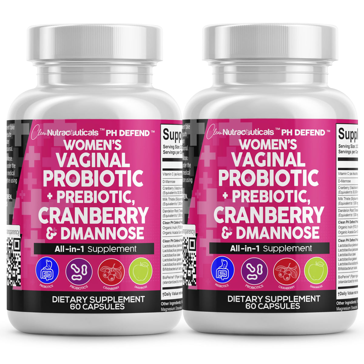 Clean Nutraceuticals Probiotiques Vaginales 20 Milliards, emballage avant