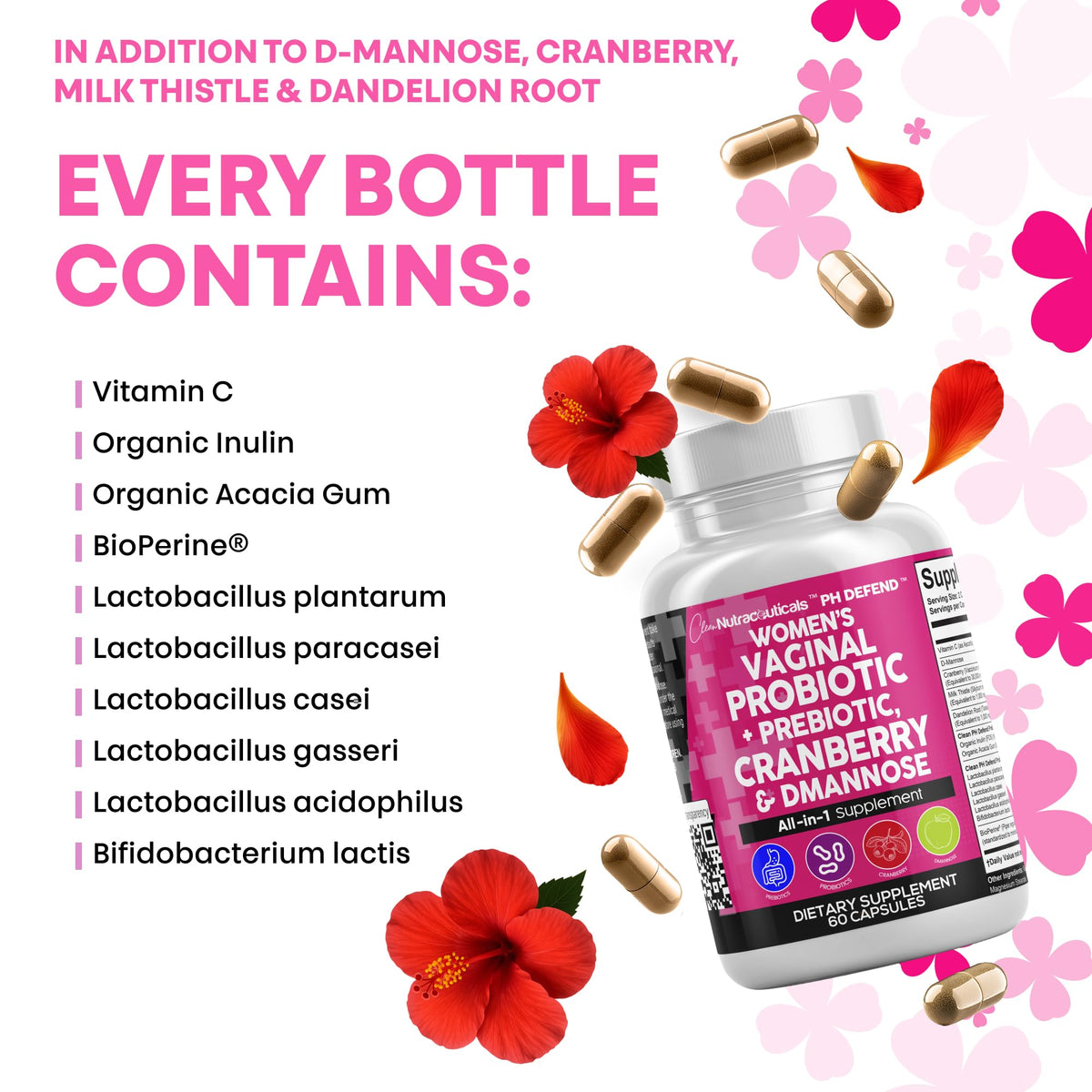 Clean Nutraceuticals Probiotiques Vaginales, illustration des souches probiotiques