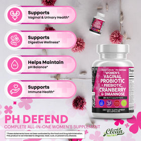 Clean Nutraceuticals Probiotiques Vaginales, vue arrière de l'emballage