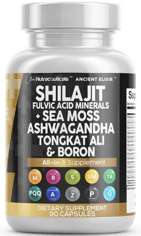 Clean Nutraceuticals Shilajit complément alimentaire 90 capsules vue de face