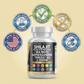 Clean Nutraceuticals Shilajit complément alimentaire capsules avec mesure
