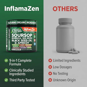 Clean Nutraceuticals Soursop capsules sur fond blanc