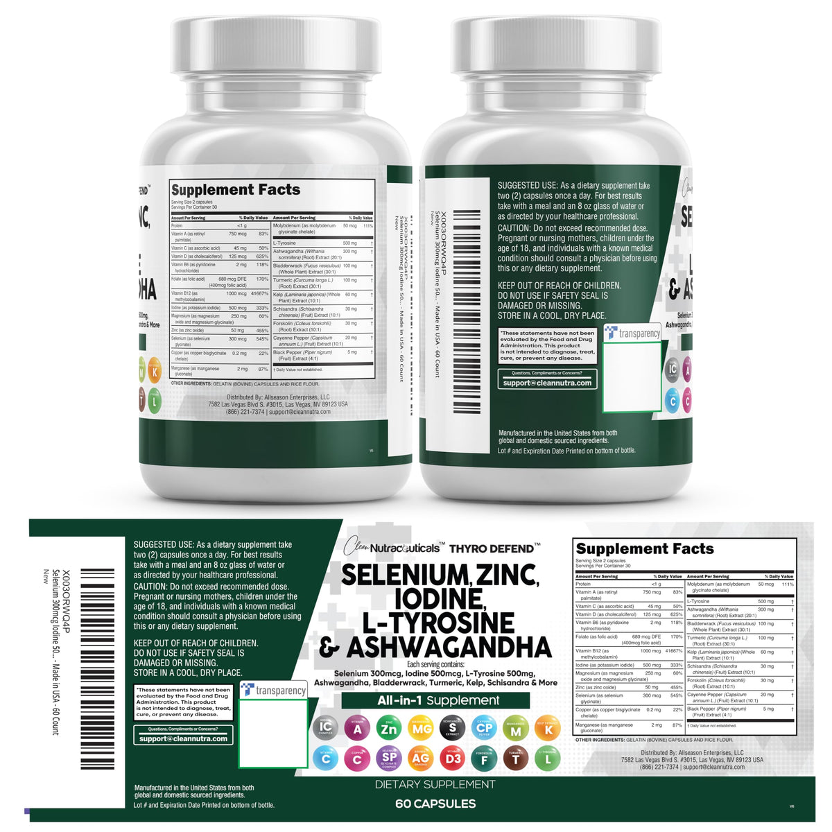 Clean Nutraceuticals ThyroDefend - vue rapprochée des capsules