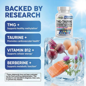 Clean Nutraceuticals TMG 1000mg capsules sur une surface blanche