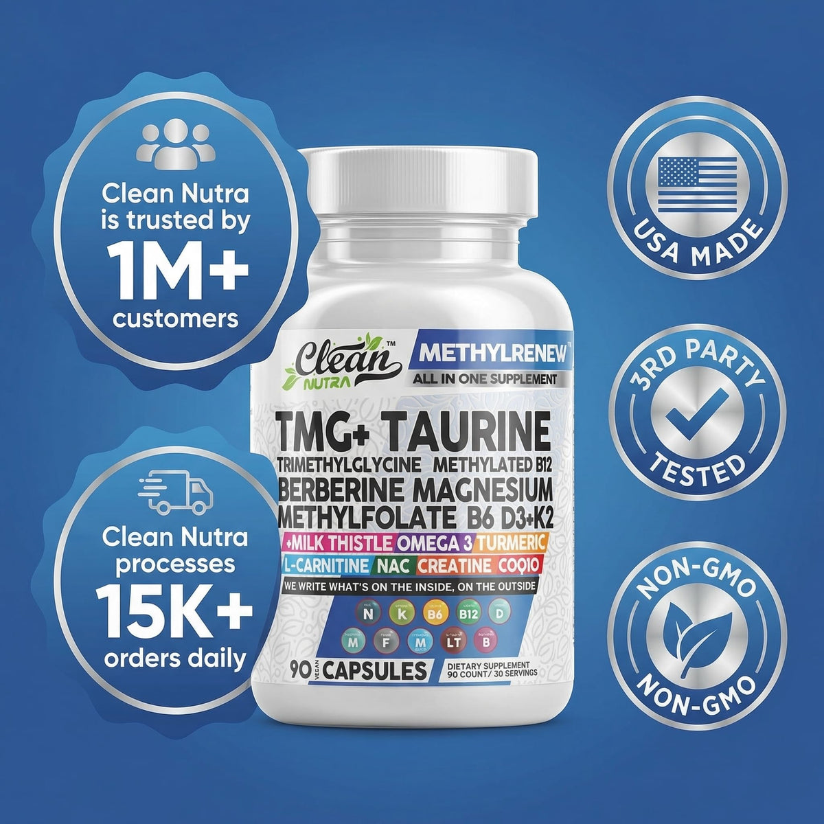 Clean Nutraceuticals TMG 1000mg et autres produits de santé